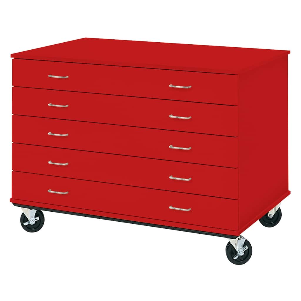 Mobile Locking Storage Cabinet - 5 Drawer Rolling Chest - 36" Tall - Home Office Filing Unit