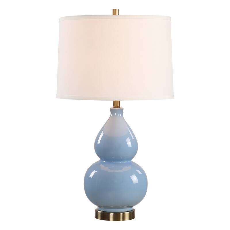 Strick & Bolton Ceramic Glazed Metal Table Lamp - Powder-Blue