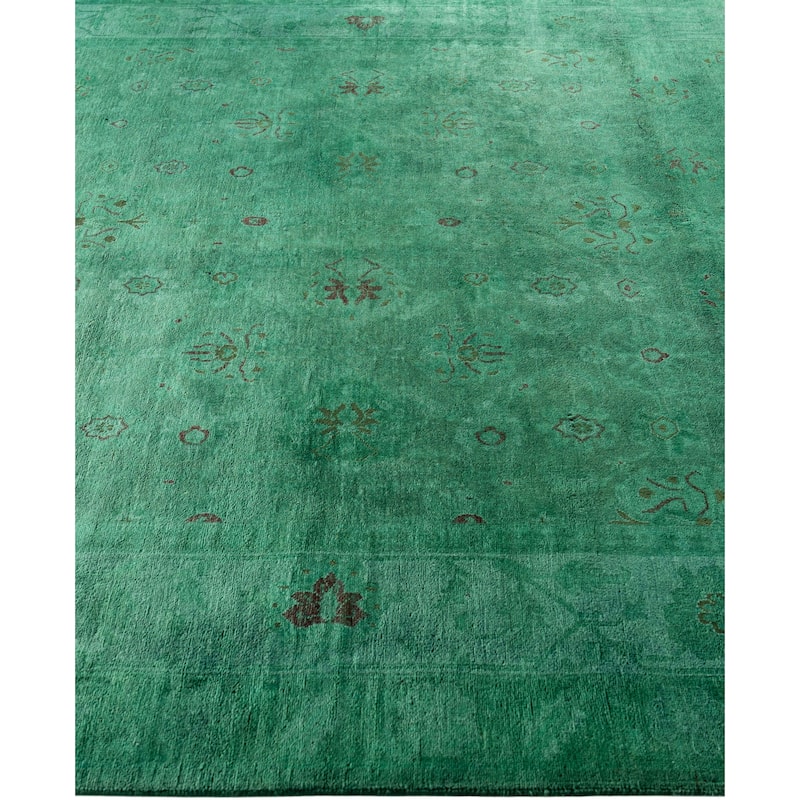 Overdyed One-of-a-Kind Hand-Knotted Area Rug - Green - 6' 3" x 8' 9"