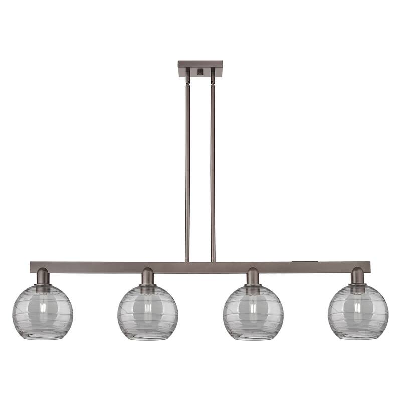 Innovations Lighting Endless Possibilities Arcadia - Athens Deco Swirl - 4 Light 51" Stem Hung Island Light - Oil Rubbed Bronze