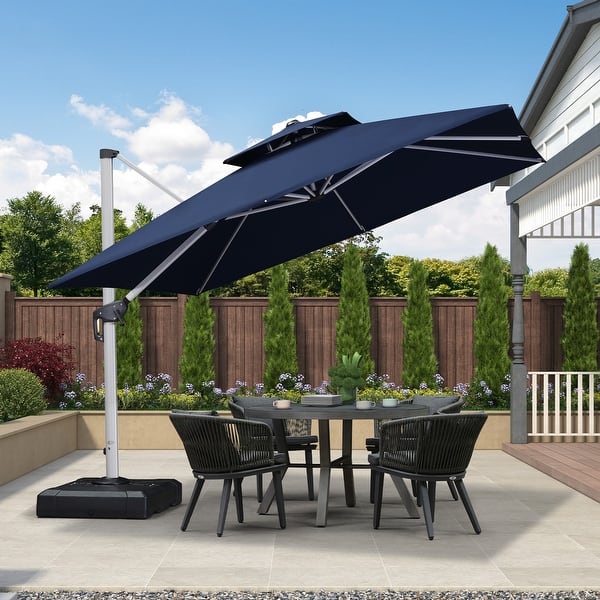 PURPLE LEAF Double Top 10ft Square Patio Umbrella Cantilever Umbrella