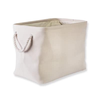 16" Beige Storage and Laundry Bin