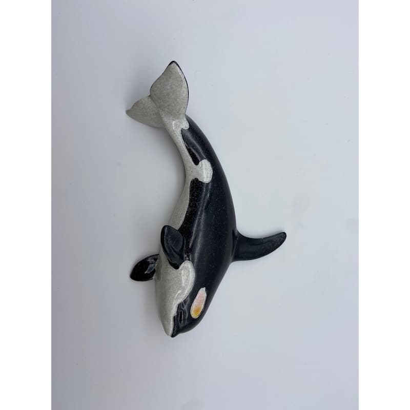 Glazed Orca Wall Hanging Decor