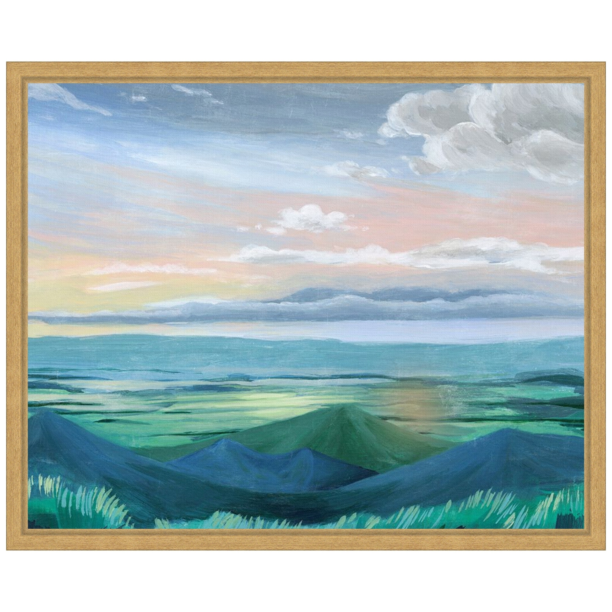 Sunset Outlook II by Grace Popp Framed Canvas Wall Art - Sylvie Bright Gold