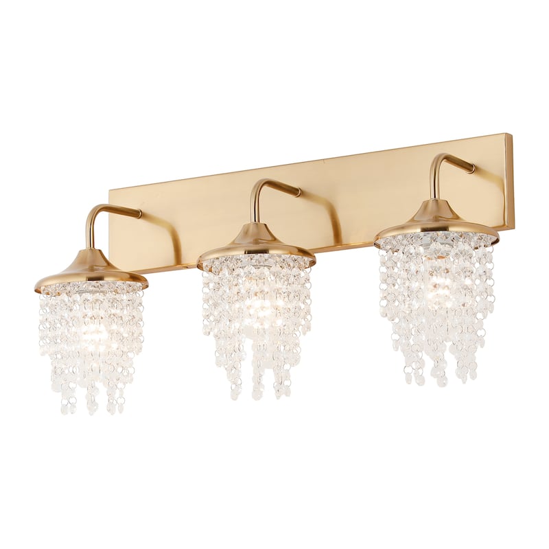Modern 3-Light Crystal Dimmable Wall Vanity Light Fixture - 25.5-inch W x 11-inch H