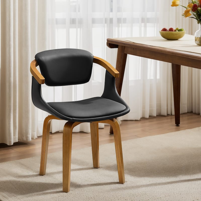 Art Leon Swivel Dining Chair - Faux Leather - Black