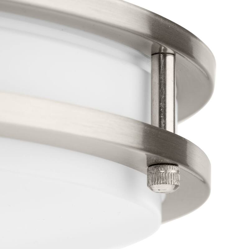 Abide Collection 5-CCT Integrated LED Brushed Nickel Contemporary 10.24" Small Flush Mount Light - 10.24 in x 10.24 in x 2.82 in