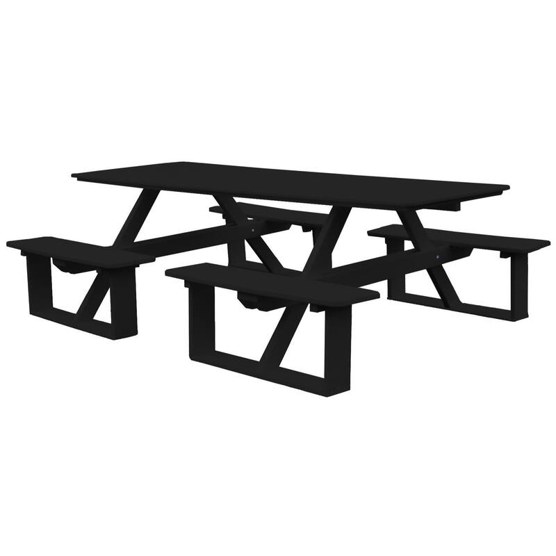 Poly Lumber 8' Walk-In Table - Black