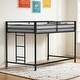 preview thumbnail 1 of 5, Sturdy Junior Twin Loft Bed Black for Kids,Loft Bed with Guardrails