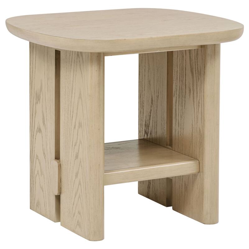 Kailani Coastal Coffee and End Table Set Beige Oak