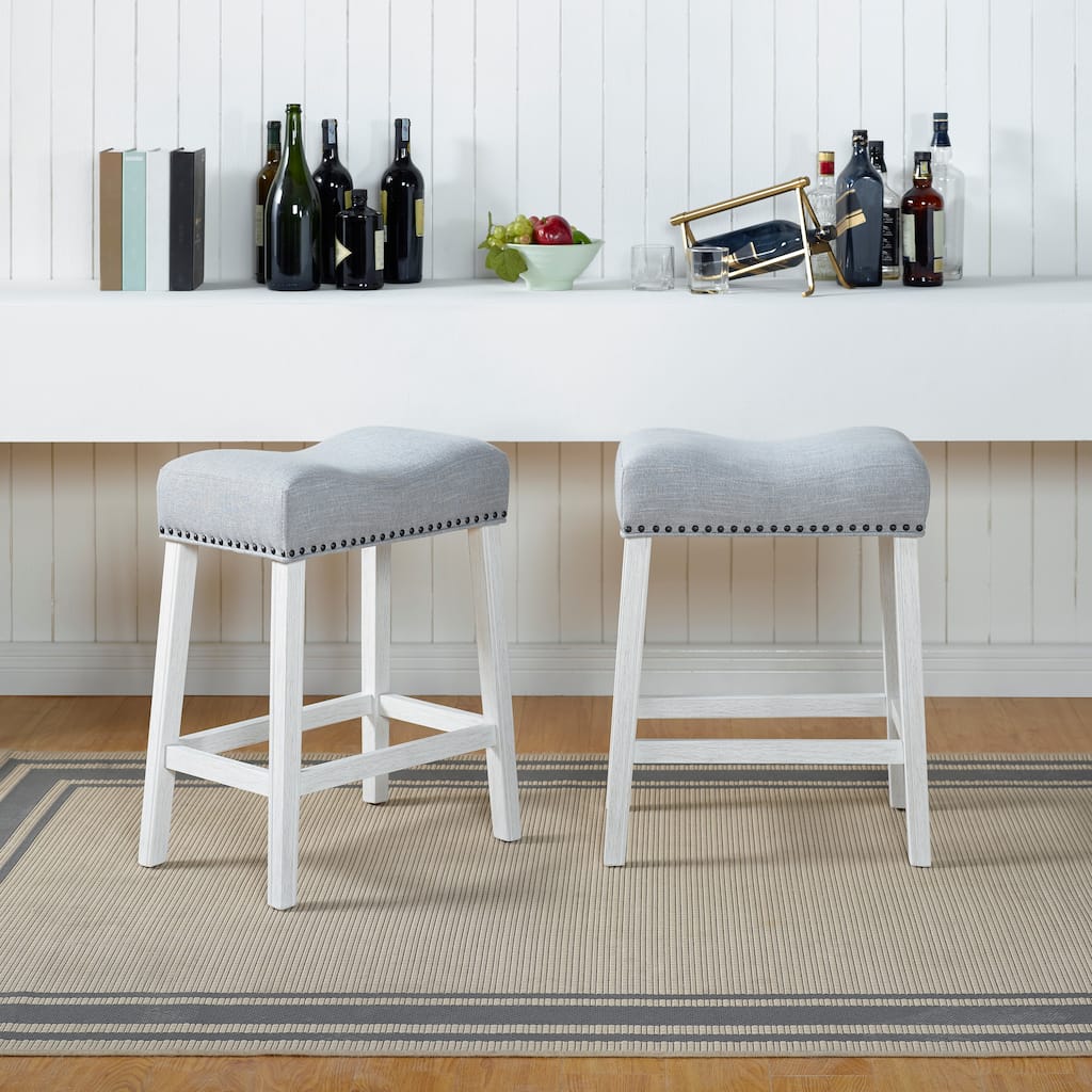 Upholstered Counter Height Stools,Set of 2