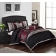 preview thumbnail 1 of 15, Liana Embroidered Red and Black 7-Piece Comforter Set