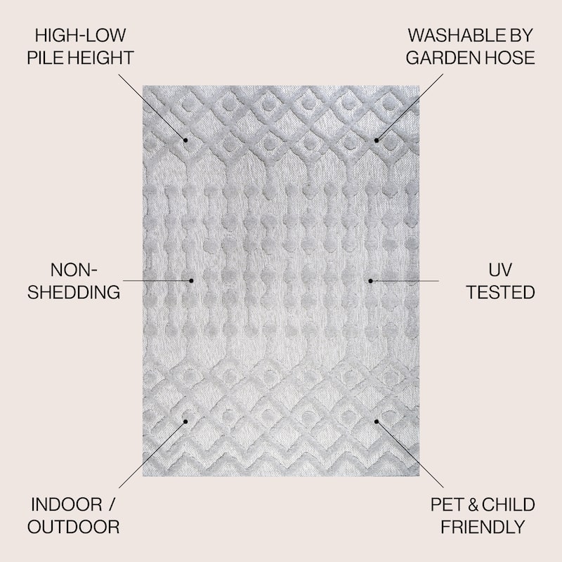 JONATHAN Y Portmany Moroccan Diamond Indoor/Outdoor Area Rug