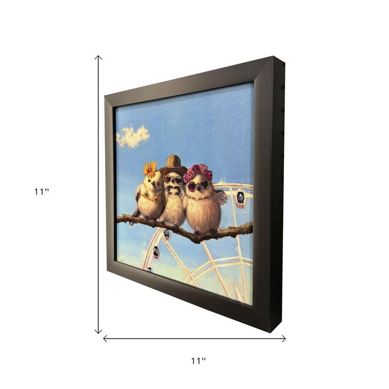 HomeRoots Bird Trio Black Framed Wall Art