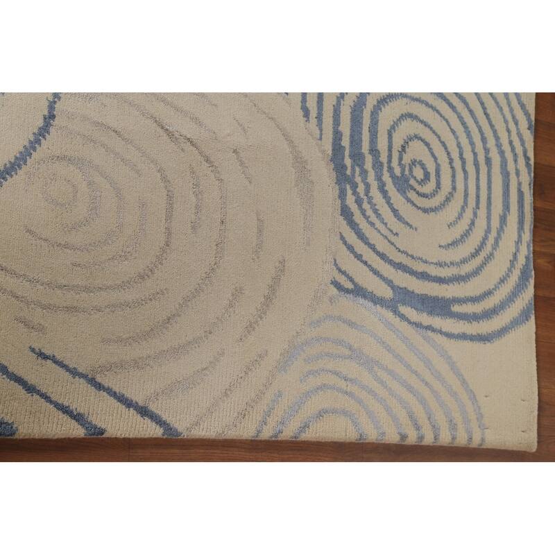 Modern Abstract Area Rug Hand-Knotted Wool Carpet - 6'0"x 8'8"