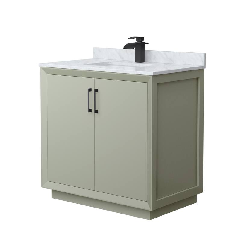 Wyndham Collection WCF414136S-NAT-UNSMXX Strada 36" Free Standing - Light Green / Matte Black Hardware