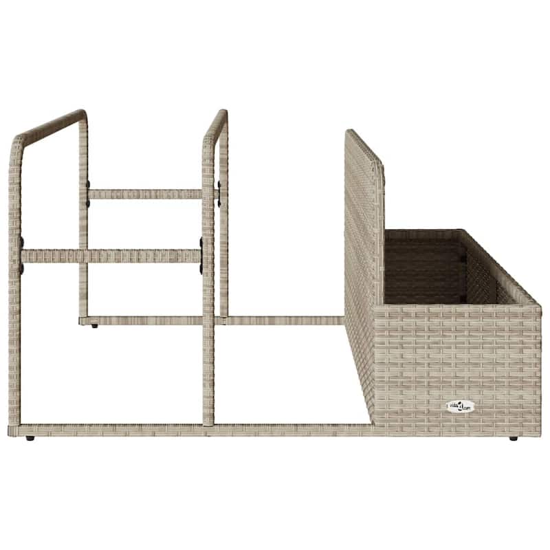 vidaXL Poolside Float Storage Beige/Black/Grey PE Rattan - 39.4 x 43.3 x 22.4