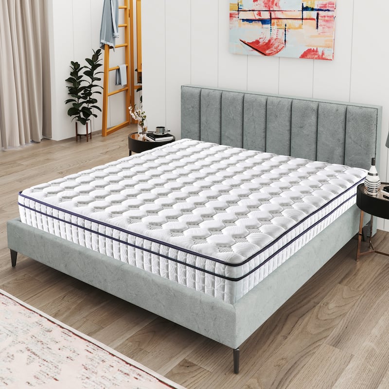 Assembled in USA - 12" Diamond Hybrid Mattress Pocket Coil and Cool Gel Memory Foam