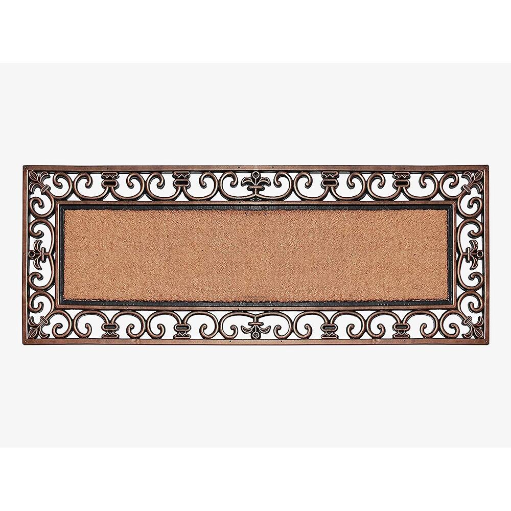 A1HC Rubber Coir Myla Welcome Entry Double Doormat 18"x48"