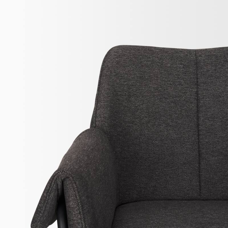 Brently Accent Chair w/ Cream Boucle Fabric & Matte Black Metal Legs