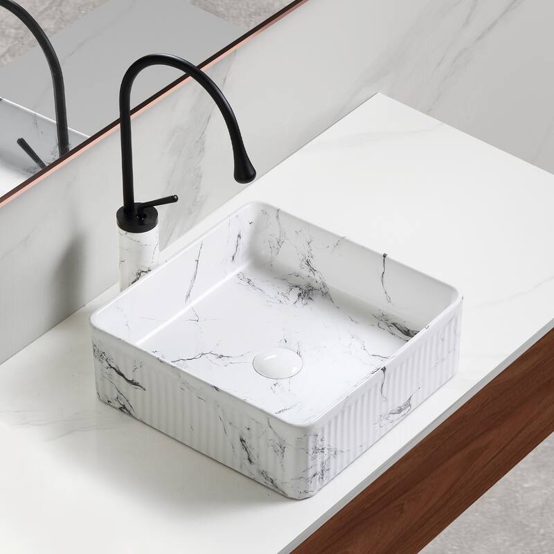 Modern Ceramic Art Basin Sink Set with Textured Surface - Small