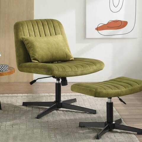 Art Leon Swivel and Adjustable Accent Chair with Ottoman