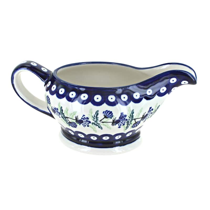 Blue Rose Polish Pottery 1258 Zaklady Gravy Boat - Sweet Annie