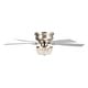 preview thumbnail 7 of 9, 48" Polished Nickel Low Profile Crystal Ceiling Fan with Light and Remote