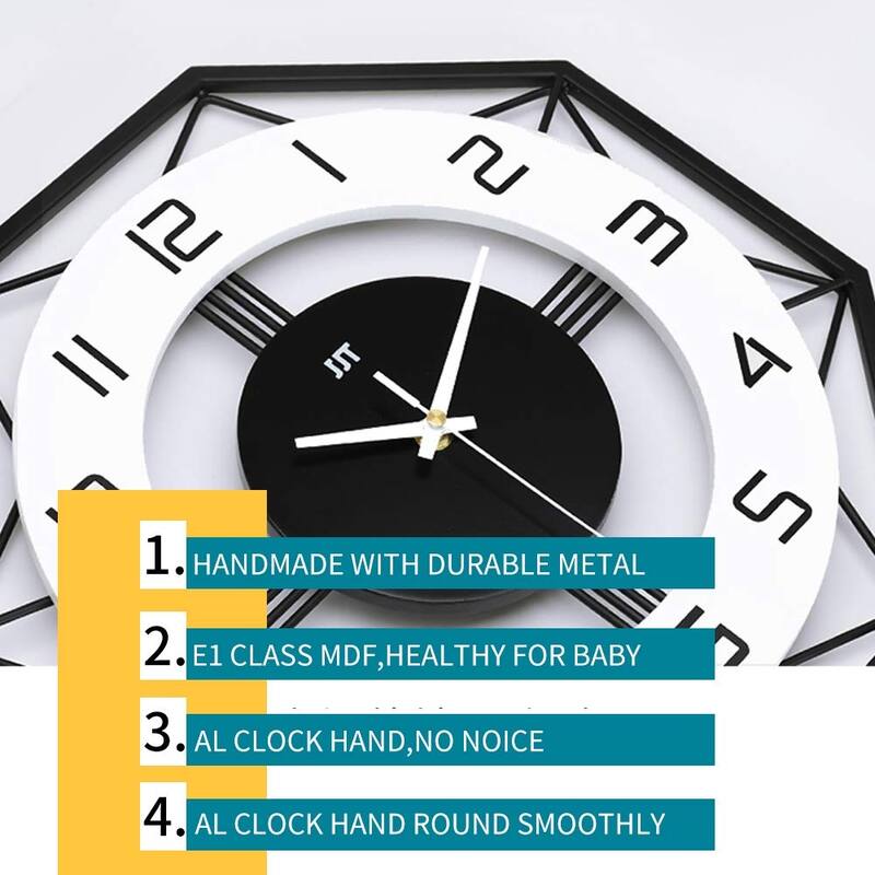 Large Wall Clocks for Living Room Decor Modern Silent Wall Clock Non Ticking Battery Operated Quartz 14 Inch