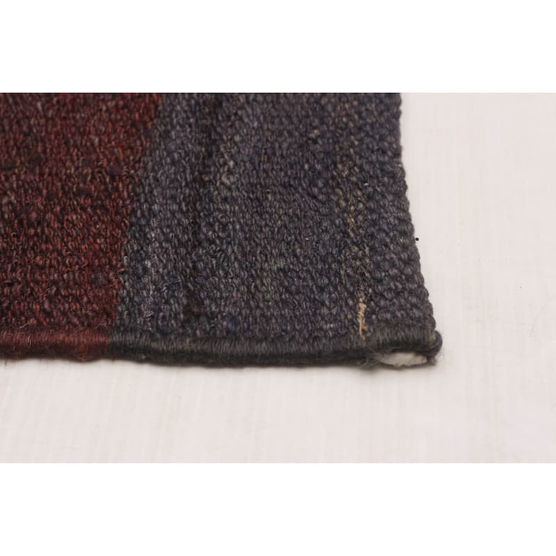 ECARPETGALLERY Flat-Weave Boho Blue Wool Kilim - 9'2 x 12'8