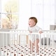 preview thumbnail 4 of 4, Sweet Jojo Designs Brown and White Football Boy Satin Fitted Crib Sheet for Sports Watercolor Vintage Sport Themed Collection