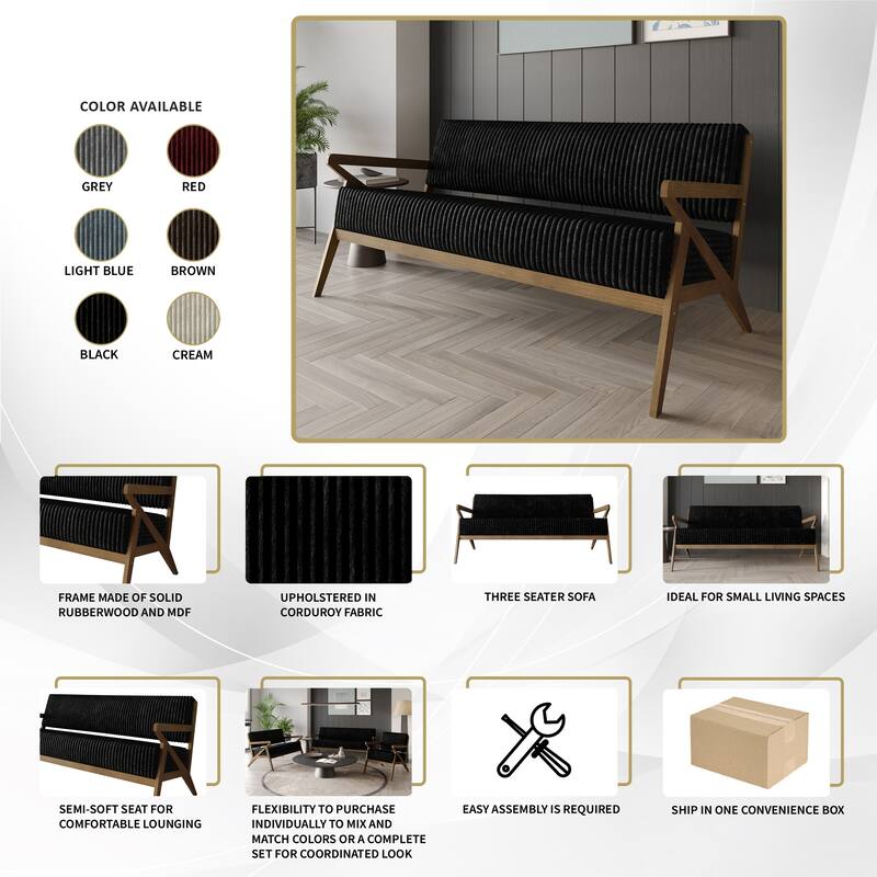 CraftPorch Chic Modern Velvet Upholstered Sofa