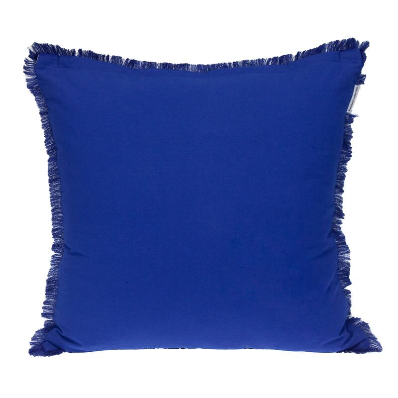 Striped Square Throw Pillow - 24" - Blue and Beige