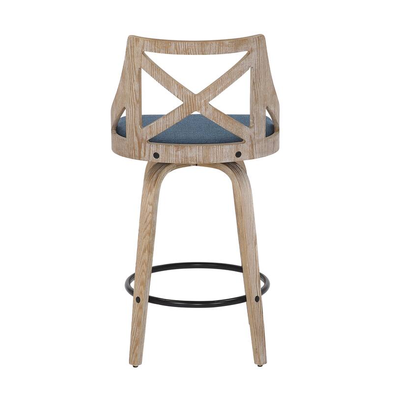 The Gray Barn Charlotte 26" Fixed-Height Counter Stool with Bent Wood Legs (Set of 2)