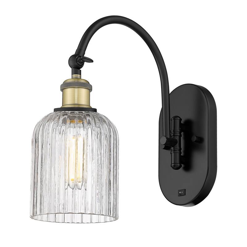 Innovations Lighting 518-1W-13-5 Bridal Veil Sconce Bridal Veil 13" - Black Antique Brass / Clear