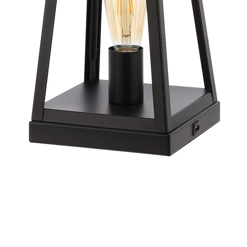 Noah 28.5" Classic Industrial Iron Nightlight LED Table Lamp with USB by JONATHAN Y