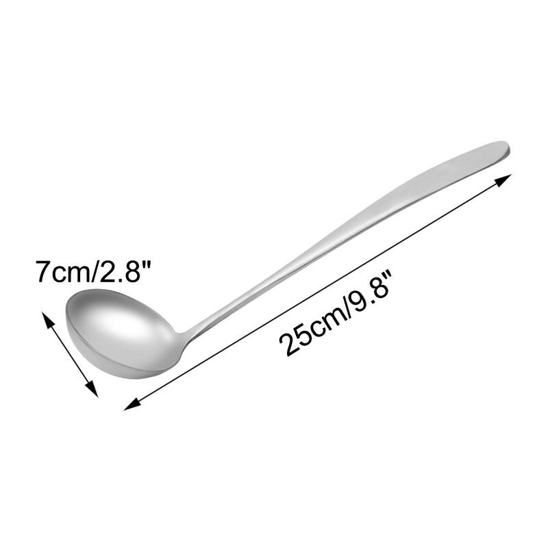 Stainless Steel Soup Ladle Spoon Peach Shape Design Kitchen Cookware - 9.8" x 2.8"(L*W)
