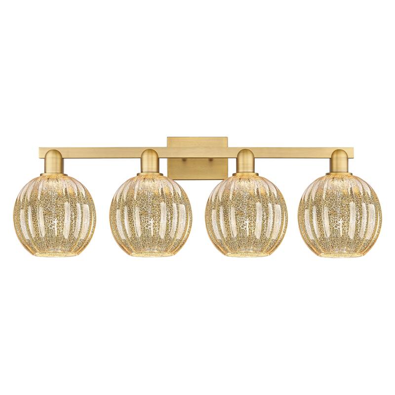 Innovations Lighting 716-4W-12-36 Preston Vanity Preston 4 Light 36" - Brushed Brass / Mercury