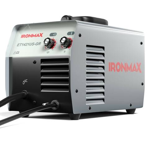 MIG Gasless Welder Flux Core Welding Machine 120V IGBT with Welding Gun and Earth Clamp-Gray - 16" x 8" x 10" (L x W x H)