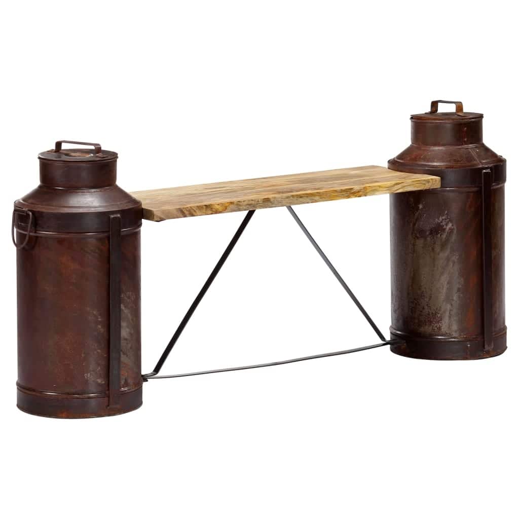 vidaXL Milk Bottle Bench 59.1"x13"x25.2" Solid Mango Wood - 59.1" x 13" x 25.2"