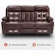 MCombo Electric Power Reclining Sofa with Heat & Massage, Faux Leather 6095/6075/6077