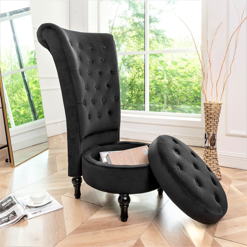 US Pride Furniture Gosser 20" Wide Velvet High Back Vanity Chair