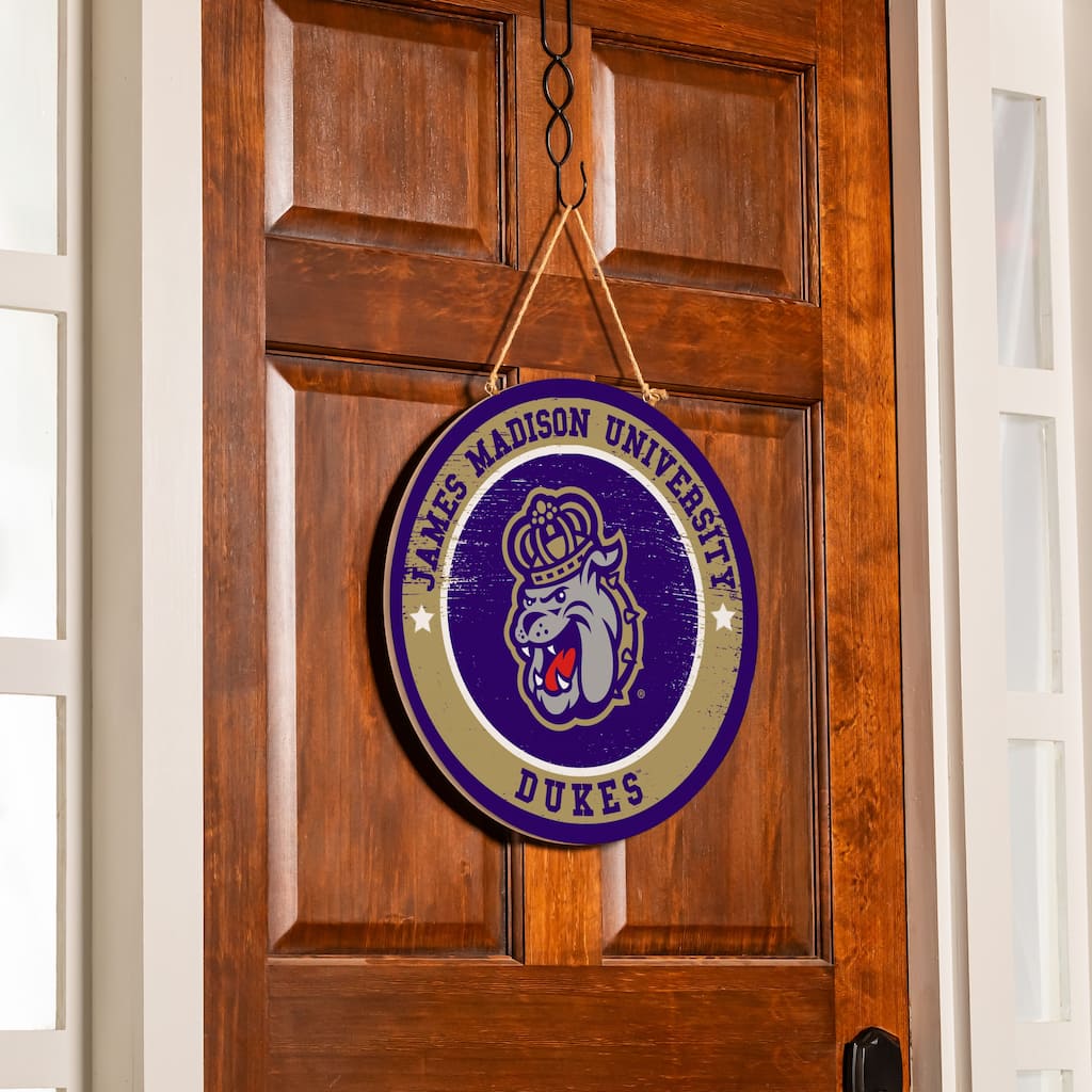James Madison University Wooden Door Decor Wall Sign - Multi-Color