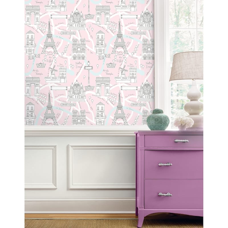 NextWall Paris Scene Peel and Stick Wallpaper