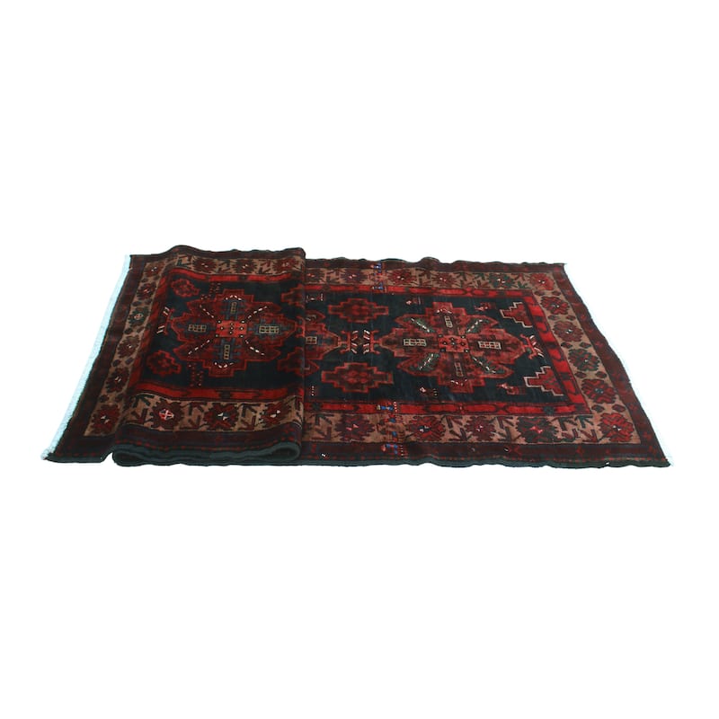 Semi Antique Alexina Rust/Navy Runner - 3'5" x 8'2"