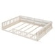 preview thumbnail 5 of 24, Wood Full Size Upholstered Platform Bed with Guardrail and Pillow Beige