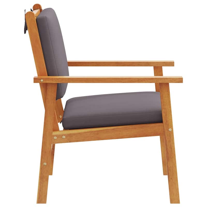 vidaXL Garden Chairs 2 pcs with Cushions Solid Wood Acacia - 25.8 x 23.4 x 31.1