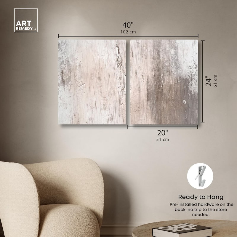 Striated Texture IV Canvas Set of 2 by Art Remedy, Gallery Wrapped