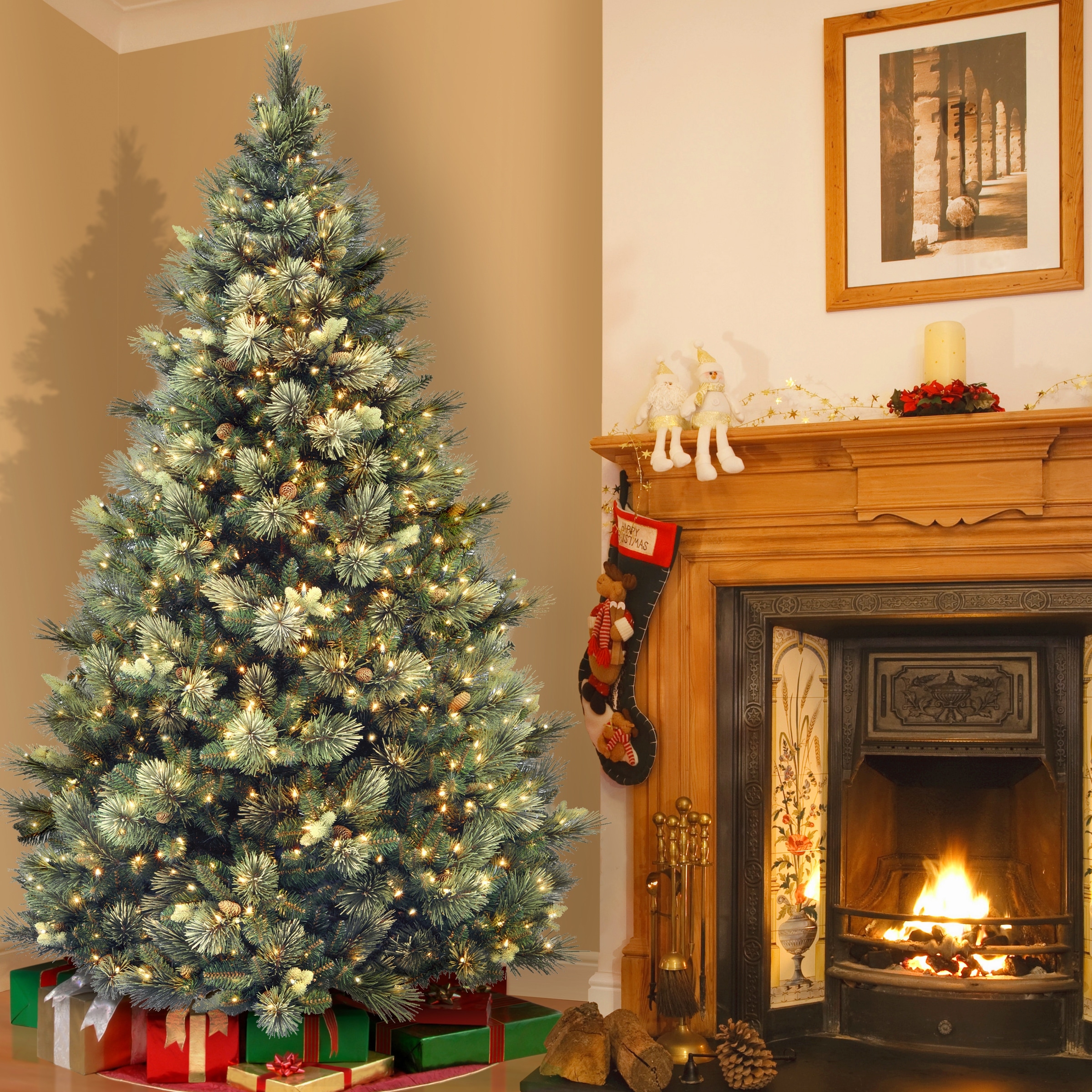 National Tree Company 7.5 ft. Carolina Pine Tree with Clear Lights - 7.5 Foot