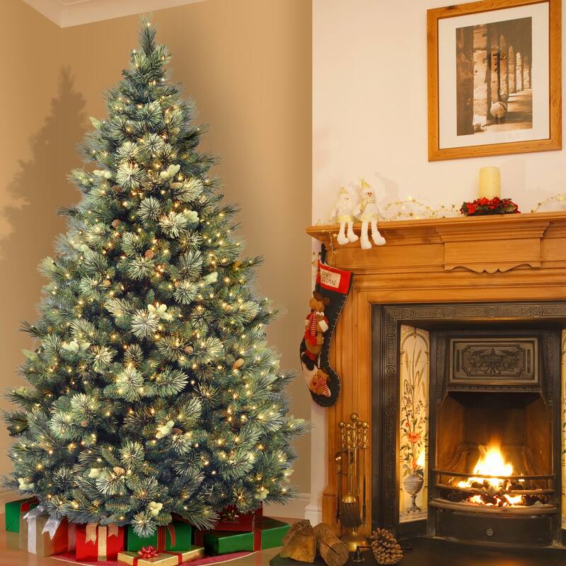 National Tree Company 9 ft. Carolina Pine Tree with Clear Lights - 9 Foot - 9 Foot - Green